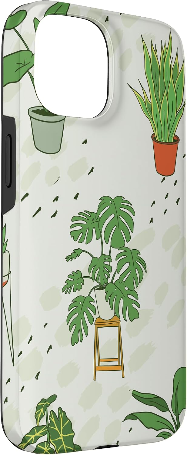 Monstera plant Houseplant Illustrations | Boho Nature Leaf Case for iPhone 15