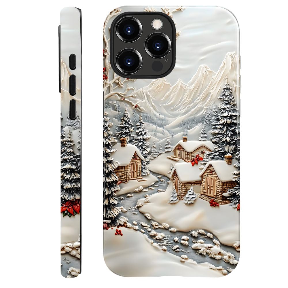 DAIZAG Case Compatible with iPhone 17,Glossy Durable Shock Protection Cover for Girl Women,Christmas Tree Snowflake Pattern