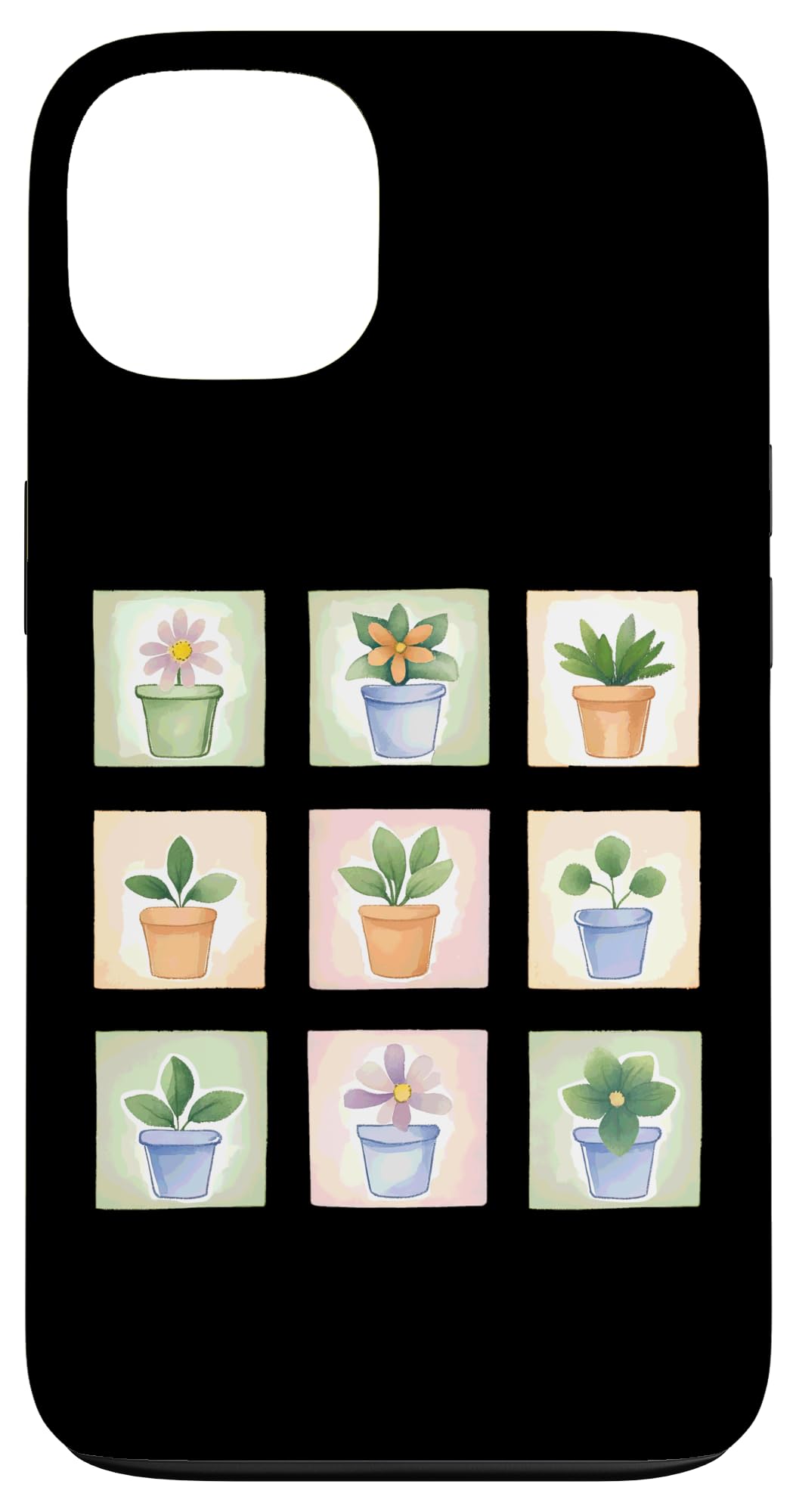 Potted Plant Flower Grid Nature Home Decor Case for iPhone 16