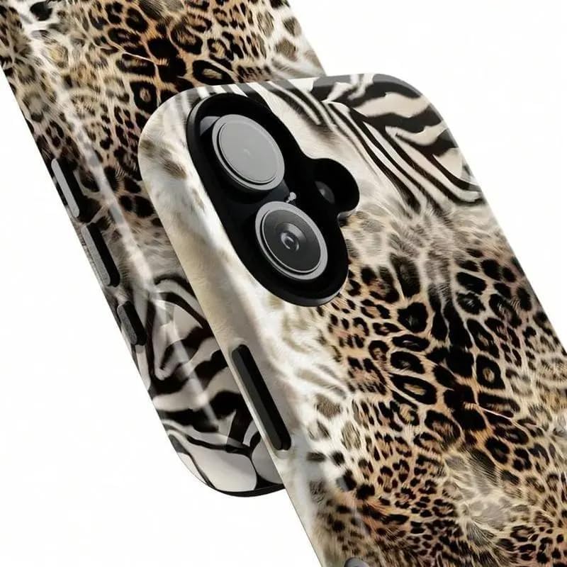 Animal Print Cheetah Zebra Tiger Phone Case Retro Design, Aesthetic Phone Cover Suitable for iPhone 17 16 Pro Max 15 14 13 12 for Samsung S26/S25/S24 (Brown, iPhone 16)