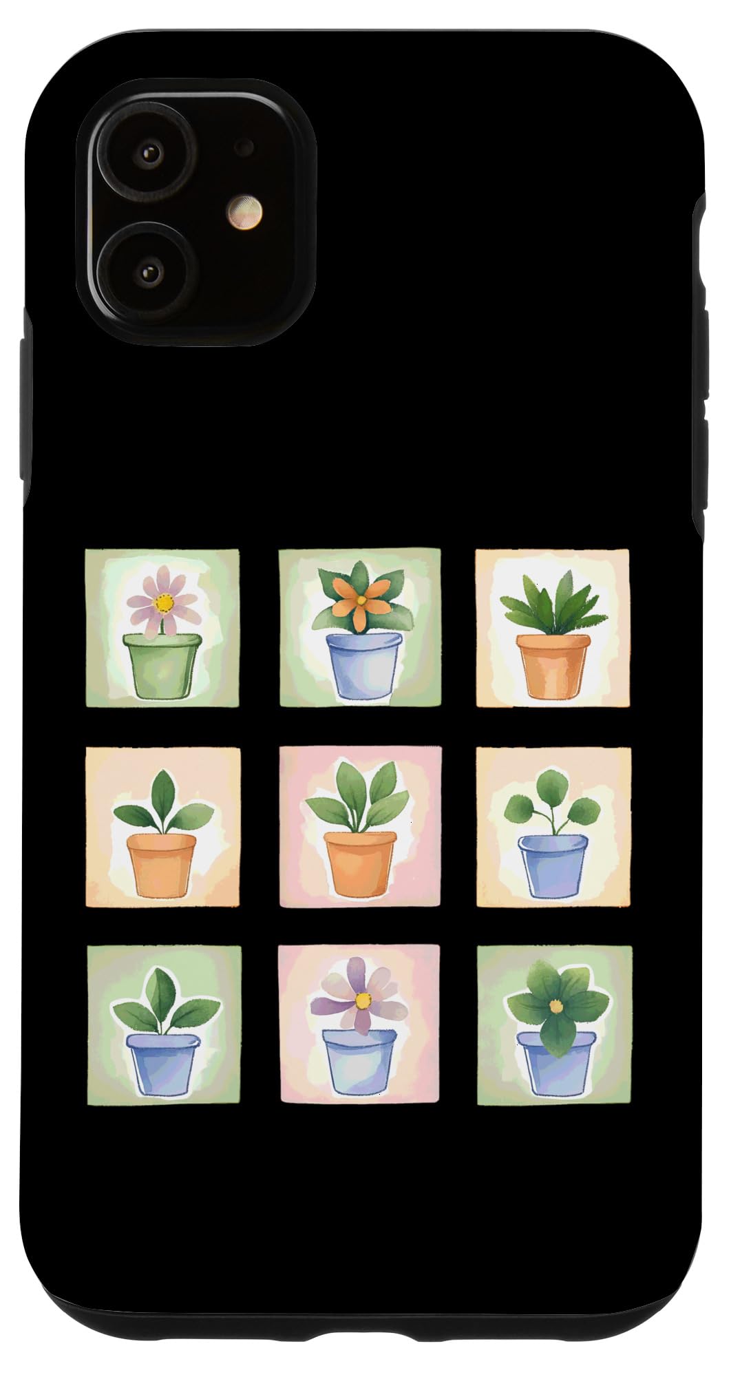 Potted Plant Flower Grid Nature Home Decor Case for iPhone 16