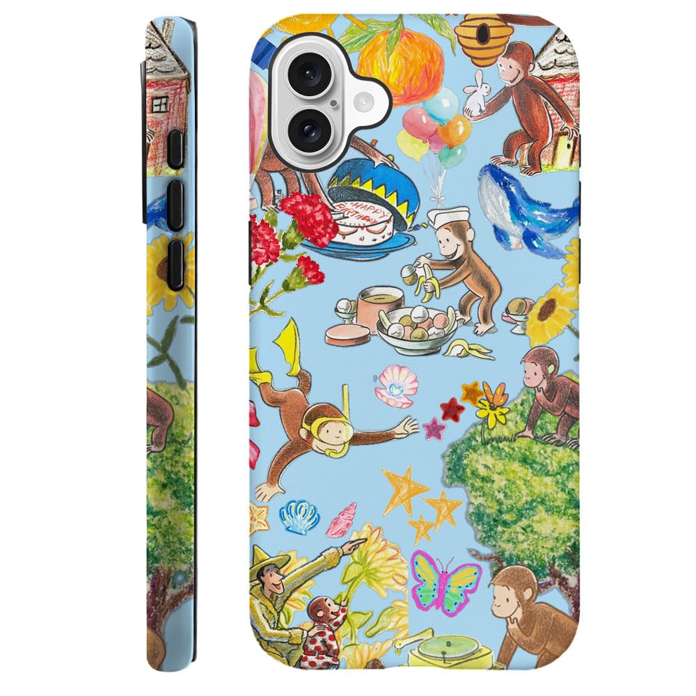Case for iPhone 17 - [Drop Protection Phone Cover] - Hybrid Case for Girl Women - Funny Monkey Stripes 01
