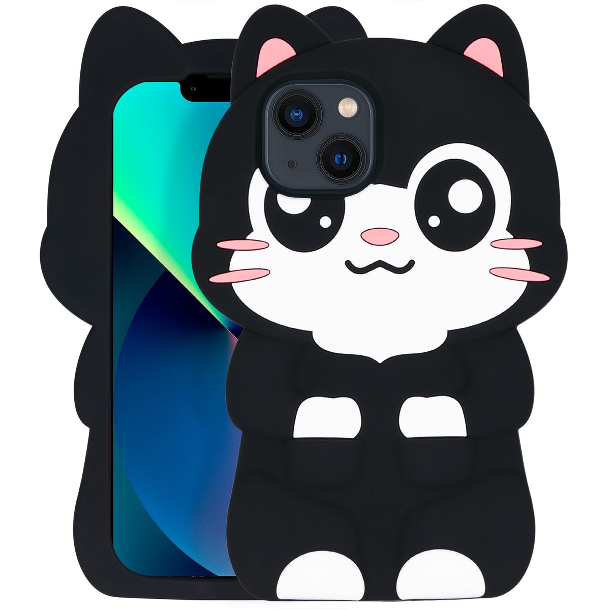 Dumkery Cute Pocket Cat iPhone 11 Case, Kitty Cat 3D Funny Cartoon Animals Soft Silicone Full Protection Shockproof Cases Cover Skin for Kids Girls Women Children