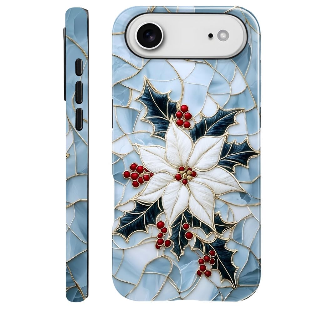 DAIZAG Case Compatible with iPhone 17,Glossy Durable Shock Protection Cover for Girl Women,Christmas Tree Snowflake Pattern