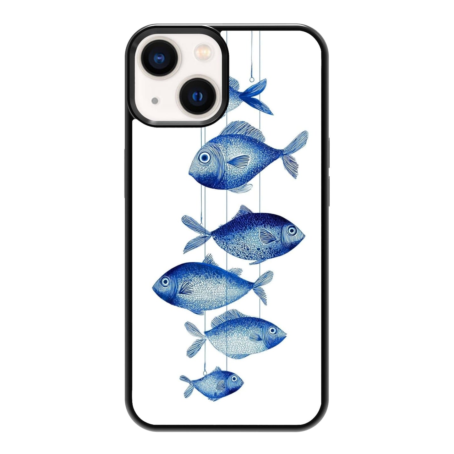 Dark Botanical Wildflower Forest Green Leaf White Blossom Nature Art Phone Case, Shockproof Protective Cover for iPhone 11 12 13 14 15 16 17 Pro Max Plus Mini XR 7 8 SE