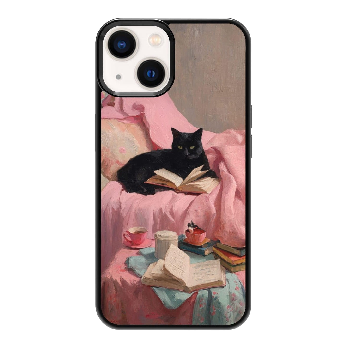 Plant Lover Black Cat Houseplants Indoor Garden Aesthetic Phone Case, Shockproof Protective Cover for iPhone 11 12 13 14 15 16 17 Pro Max Plus Mini XR 7 8 SE