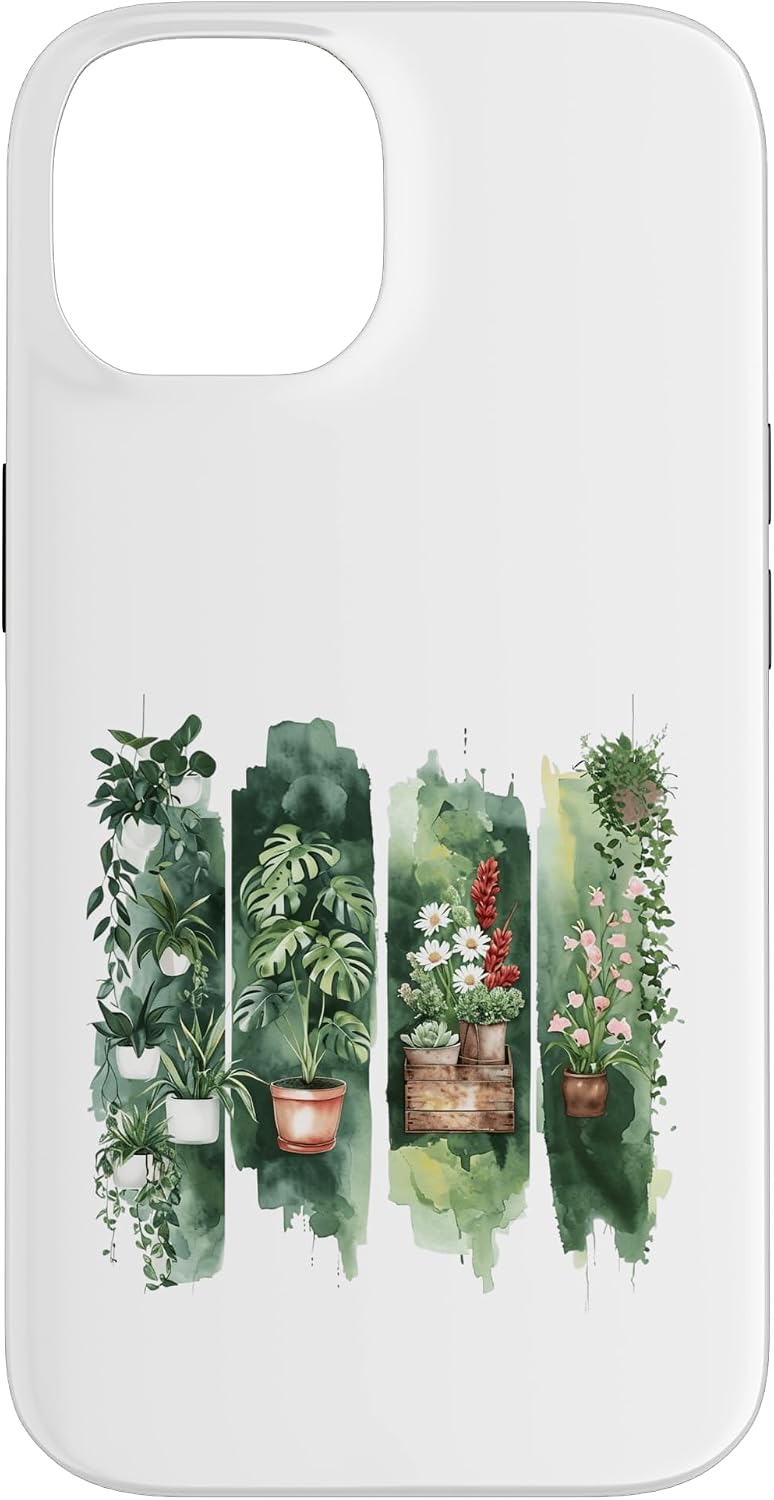 Watercolor Potted Houseplants Botanical Art Case for iPhone 16