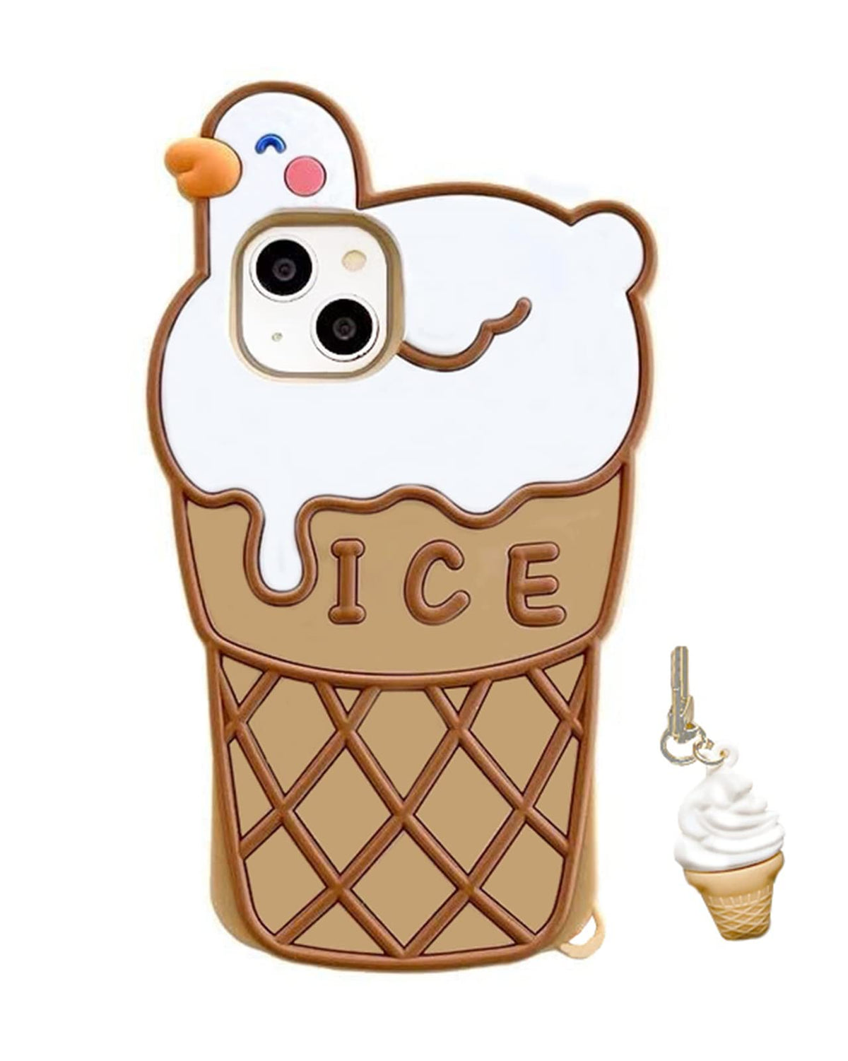 Case for iPhone 14 Case Silicone Cute, Camera Lens Protector Design Kawaii 3D Thick Case Protective Cover (Hot Dog, iPhone 14)