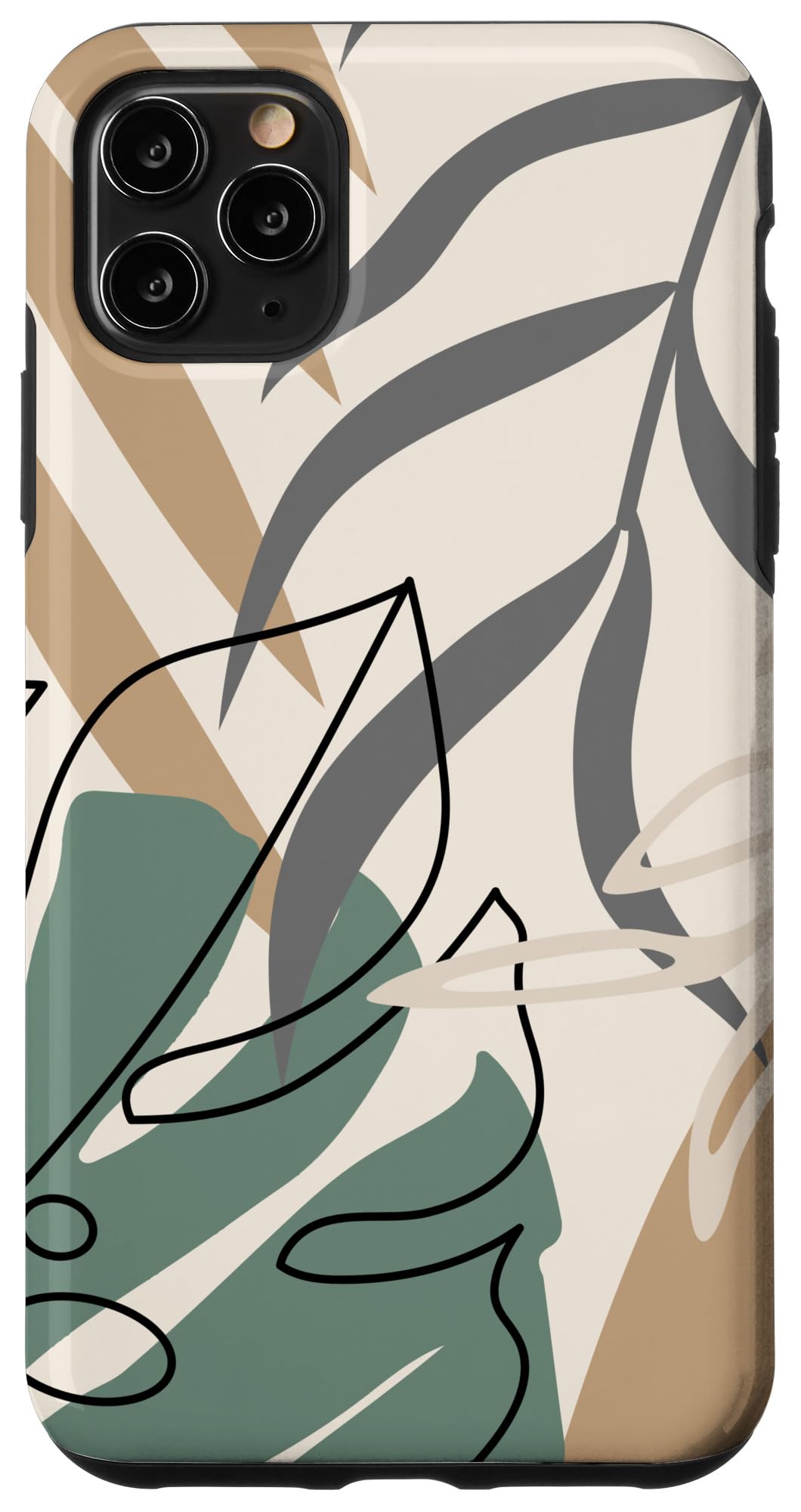 Tropical Botanical Beige Brown Exotic Minimalist Abstract Case for iPhone 15