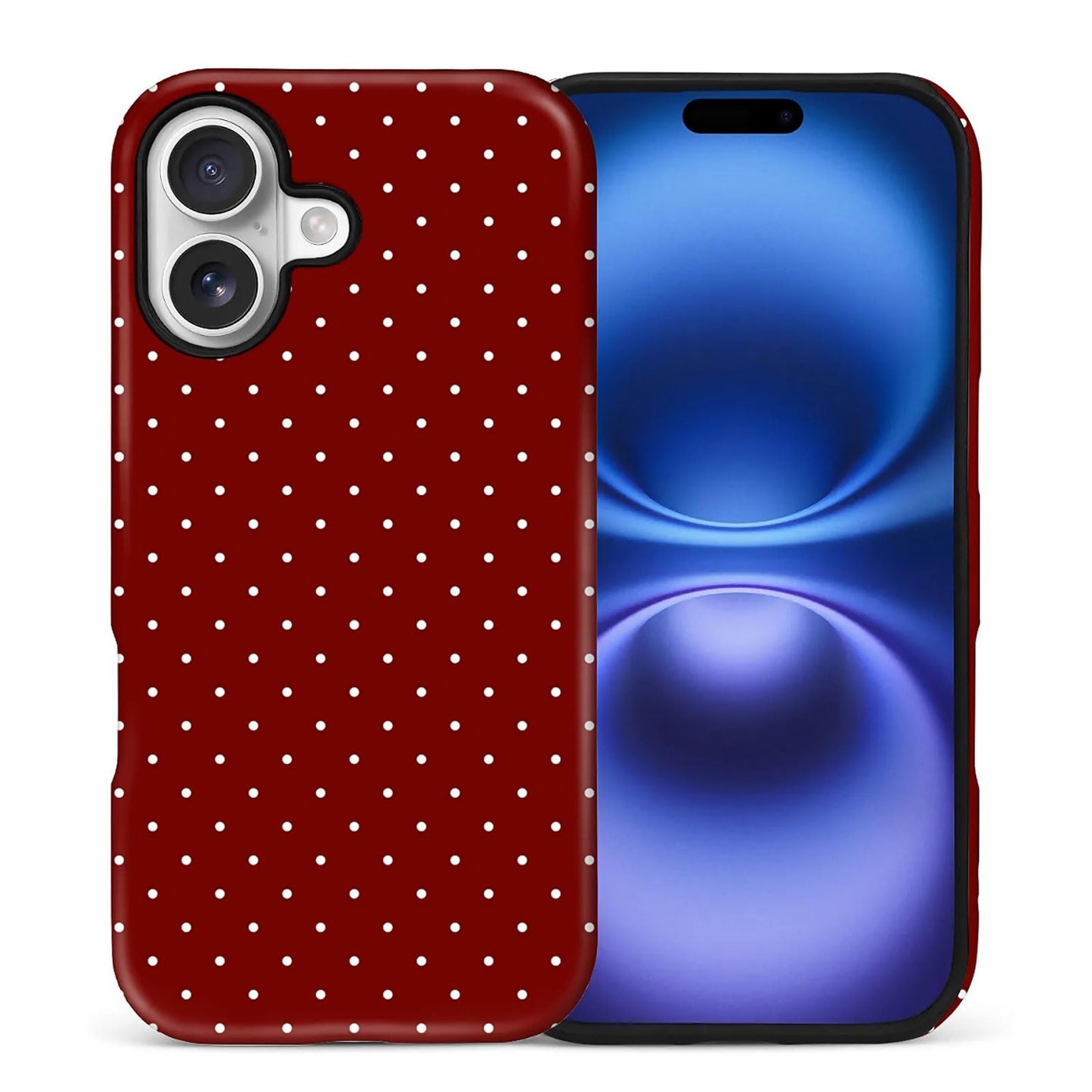 for iPhone 13/14 Case,Hybrid 2-Layer Hard Shell + Silicone Protective Case -Resistant Shockproof- A Naughty Cat with Blue Stripes Eating Fish