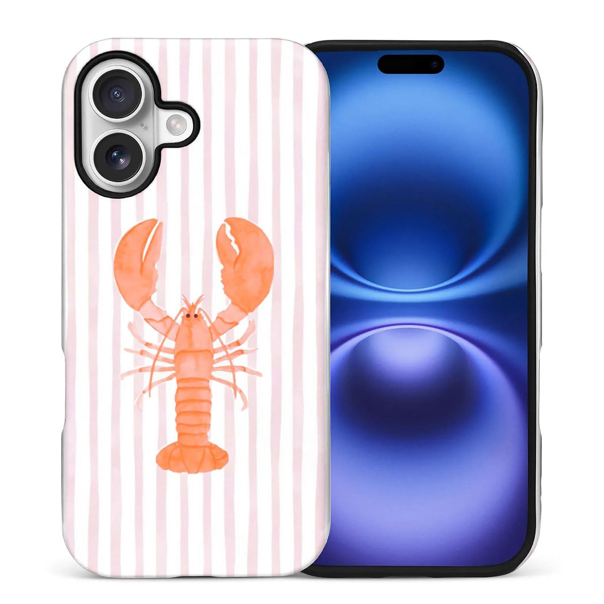 for iPhone 15 Case,Hybrid 2-Layer Hard Shell + Silicone Protective Case -Resistant Shockproof- A Naughty Cat with Blue Stripes Eating Fish