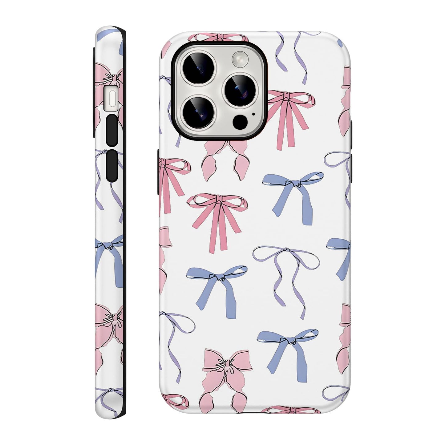 Cute Christmas Bow Phone Case for iPhone 12/12 Pro Case 6.1", Red Green Aesthetic Coquette Preppy Ribbon Bowknot Pattern Design Cover Shockproof Soft TPU Hard PC Protection Girls Women Funda