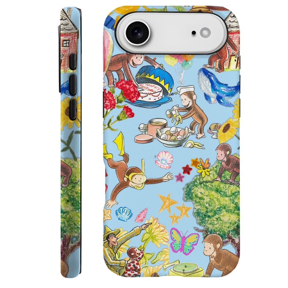Case for iPhone 17 - [Drop Protection Phone Cover] - Hybrid Case for Girl Women - Funny Monkey Stripes 01