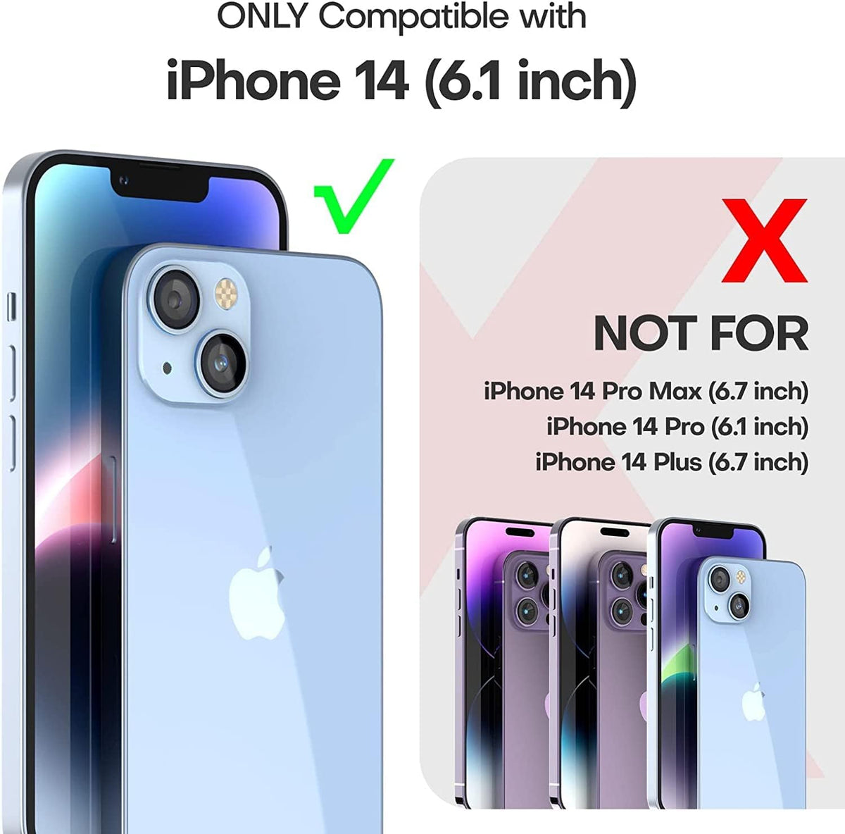 MC Fashion 3D Cat Ears Shockproof Silicone Case for iPhone 13/14 Black | Precise cutout design, slim snug fit, anti-slip soft grip, cute aesthetic style, ideal gift for women & girls
