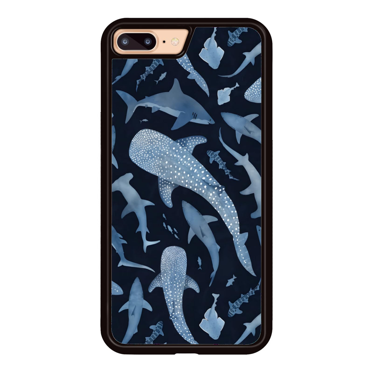 Cute Blue Shark Aesthetic Phone Case for iPhone 14 & 13 Case for Women Teen Girls Kids Girls -6.1Inch