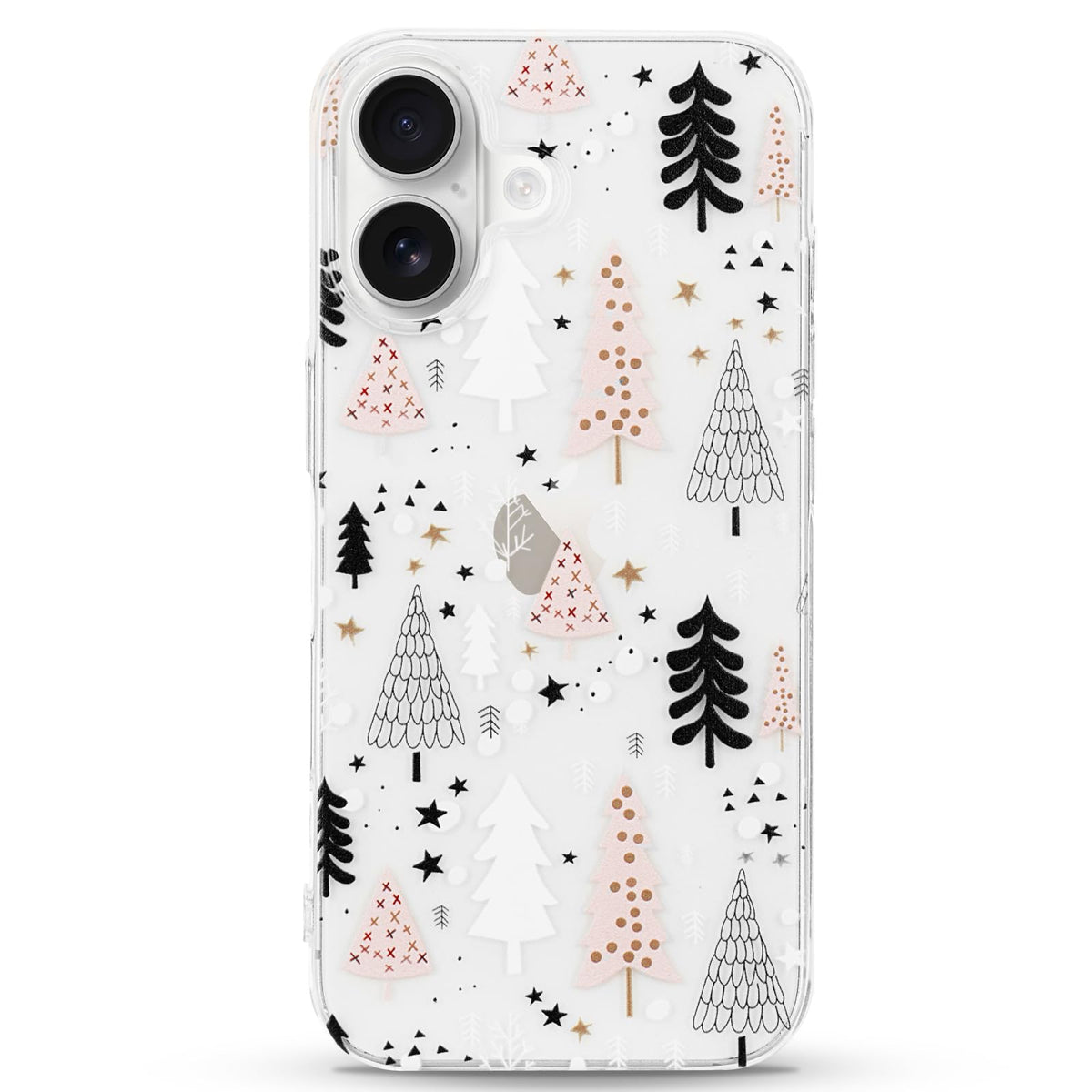 LCHULLE for iPhone 12/12 Pro Christmas Case Xmas Santa Holiday Clear Case | Cute Transparent Design for Women Men Kids, Slim Fit Soft TPU Silicone Shockproof Protective Back Cover - Xmas Tree