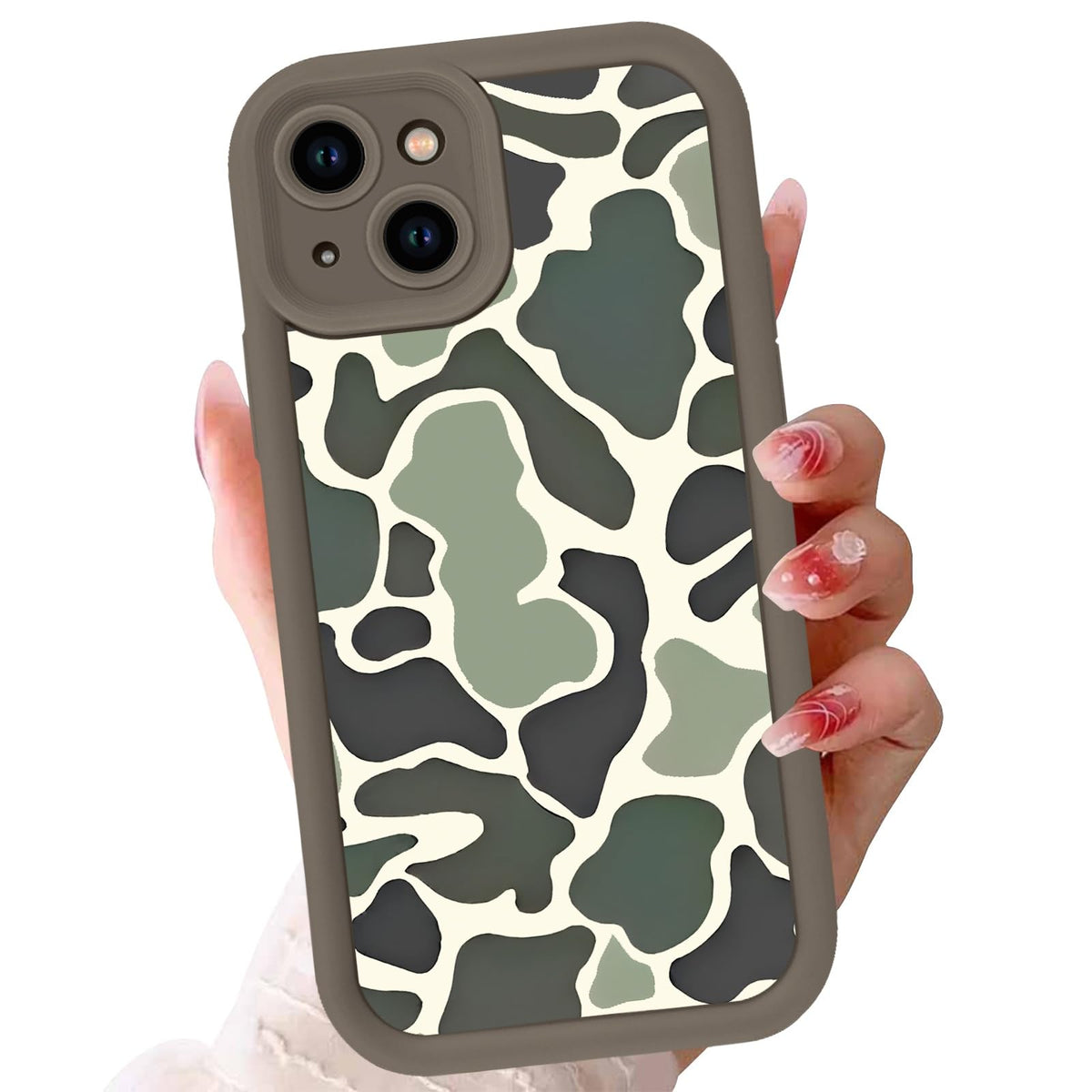 Cute Dinosaur Phone Case for iPhone 15 6.1",Kawaii Cartoon Bubble Cases Funny Design Pattern Cover for Girls Kids Boys,Beige Soft Shockproof Lens Protection Funda for iPhone 15