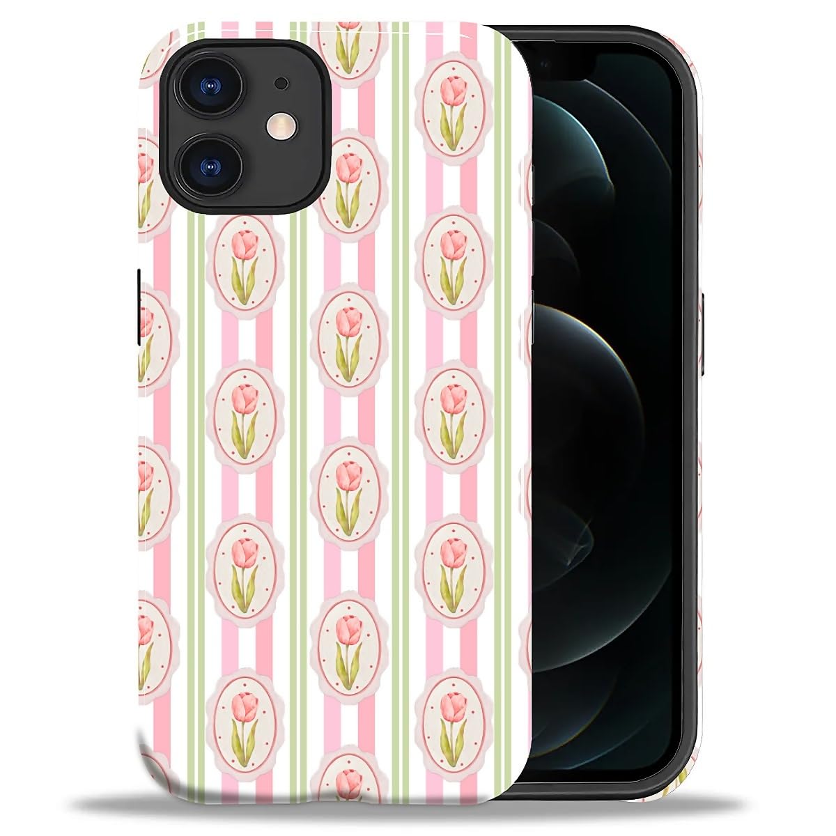 DAIZAG Case for iPhone 13 iPhone 14, Christmas Coffee Snowflake Cane Full-Body Design Hybrid Dual Protection Soft TPU + Hard PC, Shockproof Scratch-Resistant Protective Cover Phone Case for Men Women