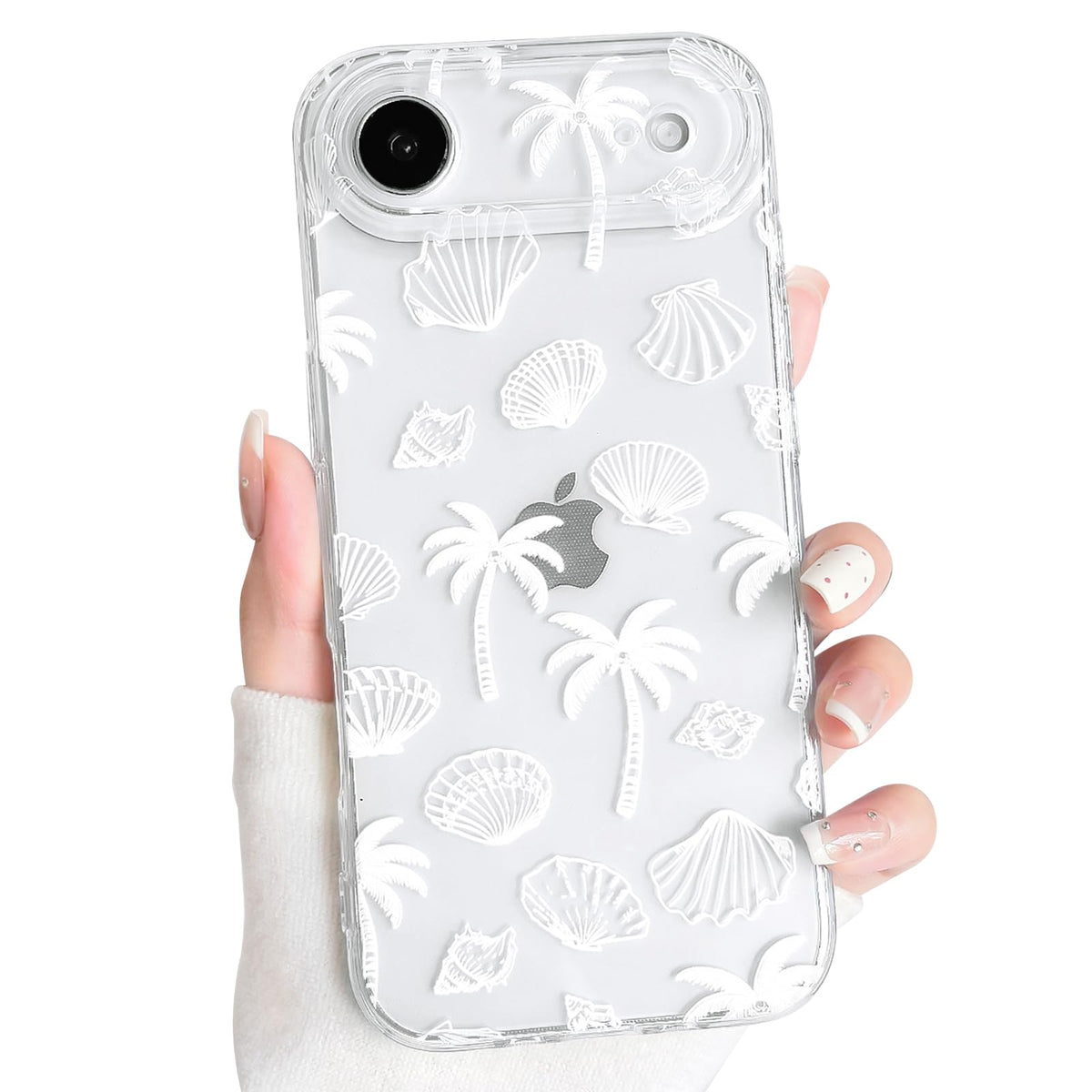 NITITOP Compatible with iPhone 15 Case Clear Sea - White Turtle | Cute, Shell whale ocean animal, For women men girls boys, Slim, Soft TPU, Shockproof
