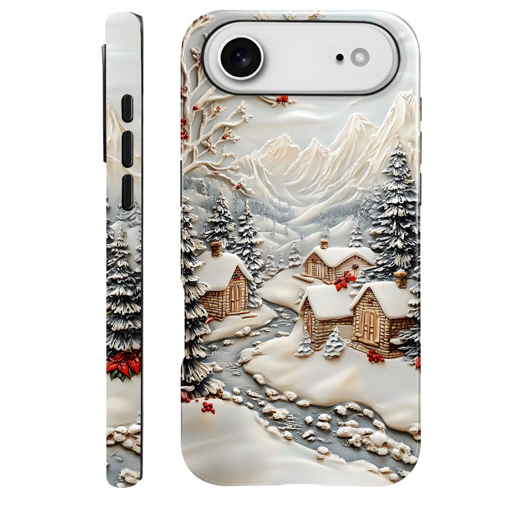 DAIZAG Case Compatible with iPhone 17,Glossy Durable Shock Protection Cover for Girl Women,Christmas Tree Snowflake Pattern