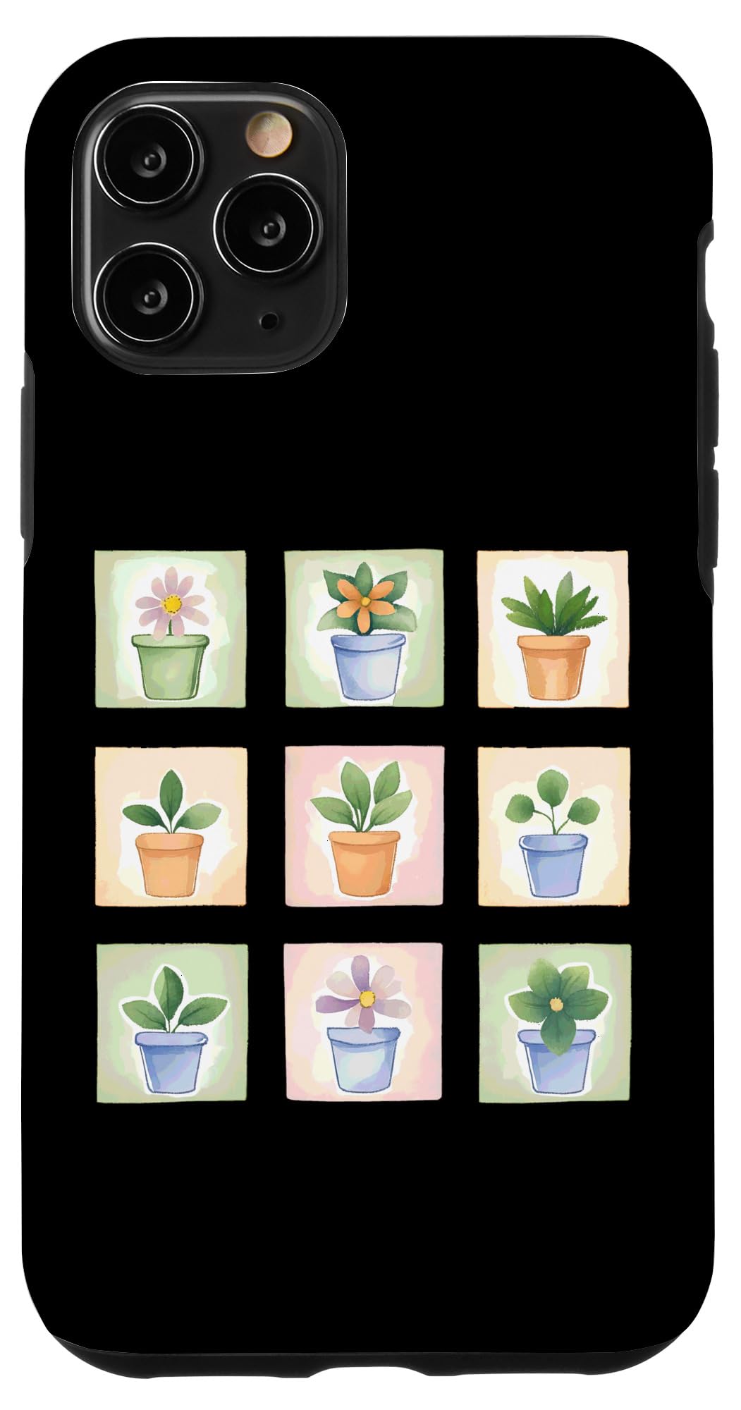 Potted Plant Flower Grid Nature Home Decor Case for iPhone 16