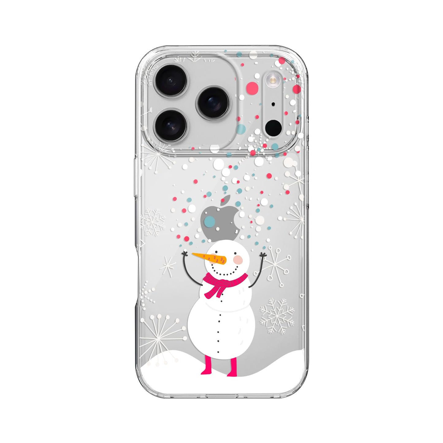 Blingy's for iPhone 17 Case, Christmas Tree Snowflake Winter Clear Case | Transparent, Winter Holiday Design, Snowflake Pattern, Christmas Pattern, Merry Christmas, Soft TPU Protective Case 6.3 in