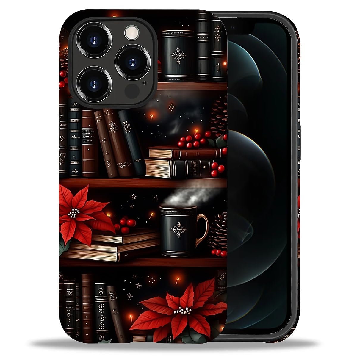Case for iPhone 17,Drop Protection Hybrid 2-Layer Hard Phone Cover-Vintage Christmas Stamps Collage