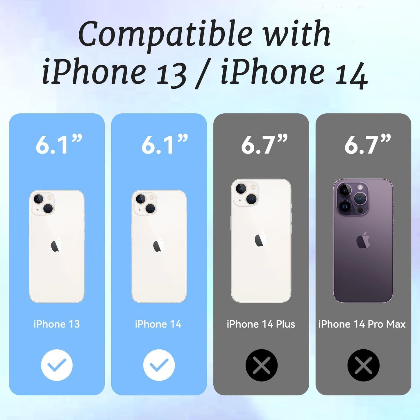 for iPhone 13 & iPhone 14 Case, Watercolor Siamese Cat Daisy Pattern with Blue Eyes, Military-Grade Drop Protection, Cute Pet Soft TPU Protective Cover with Camera Control for Girls Teens