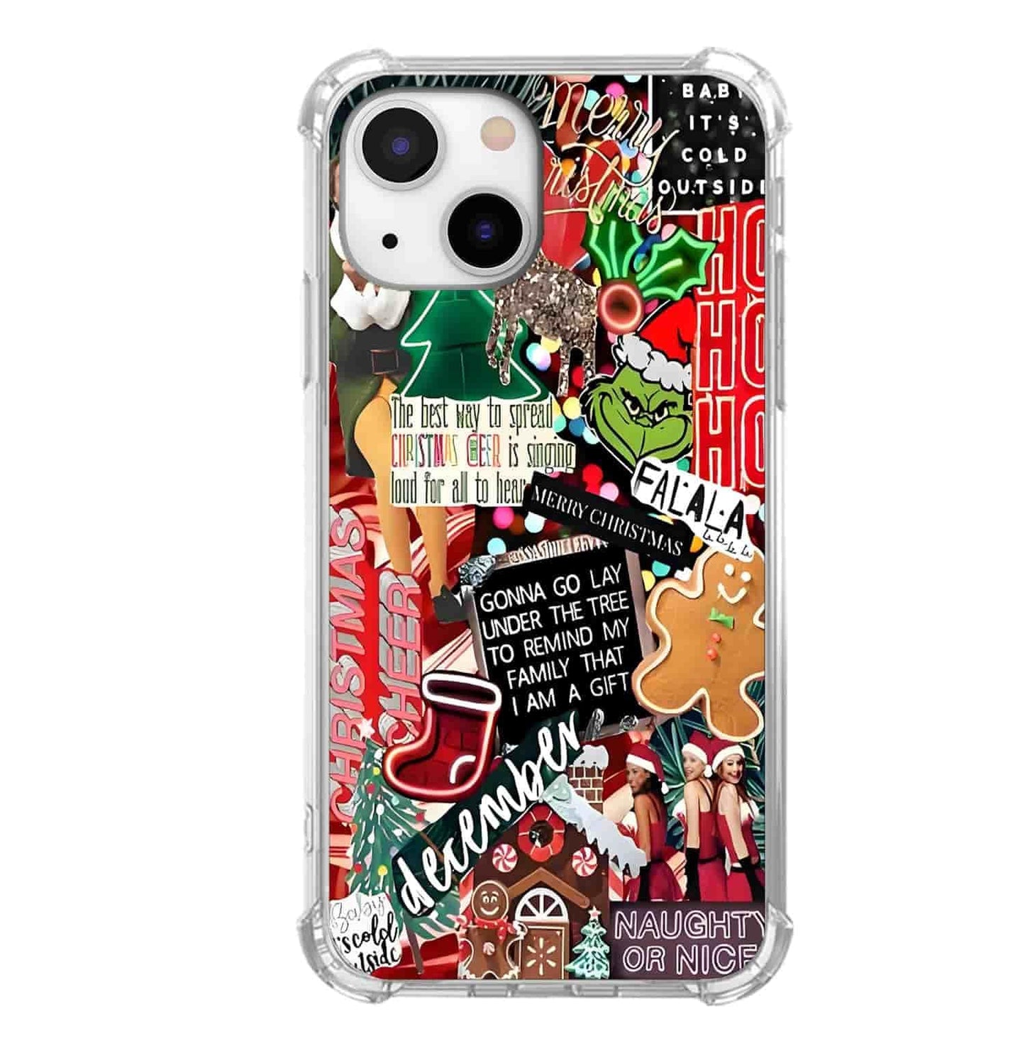 Winter Wonderland Christmas Case for iPhone 15,Snowfall Christmas Cottage, Trendy Cool Soft TPU Bumper Cover for iPhone 15