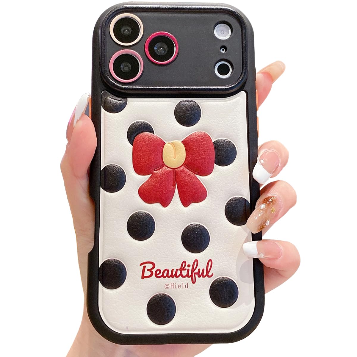 Compatible with iPhone 16 Pro Cute Case, Kawaii Phone Case TPU Leather Cute Bear Cartoon case Soft Rubber Shockproof Protective for iPhone 16 Pro Case Cover for Women Girls