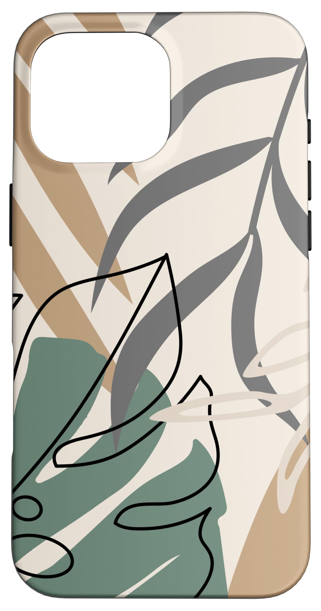 Tropical Botanical Beige Brown Exotic Minimalist Abstract Case for iPhone 15