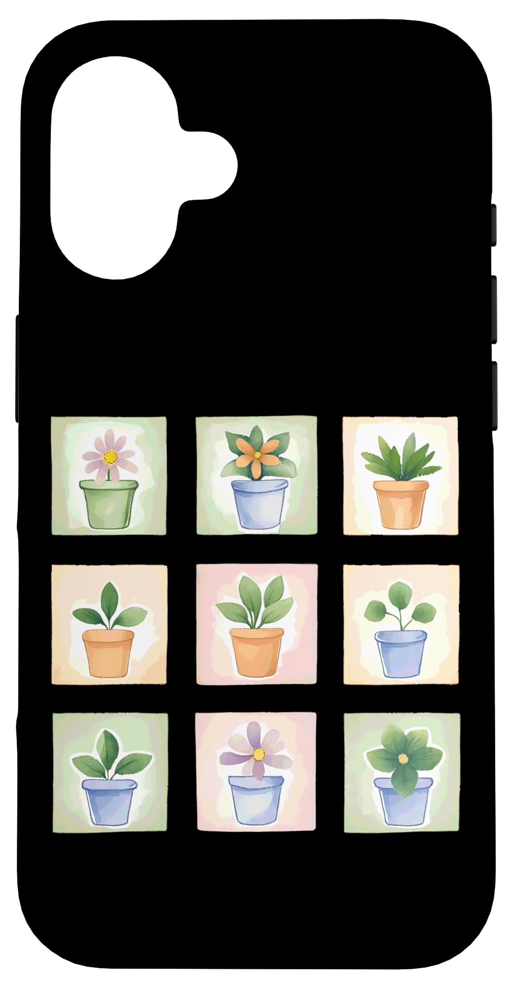 Potted Plant Flower Grid Nature Home Decor Case for iPhone 16