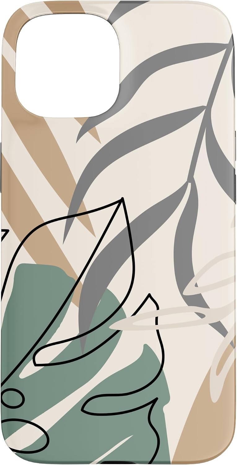 Tropical Botanical Beige Brown Exotic Minimalist Abstract Case for iPhone 15