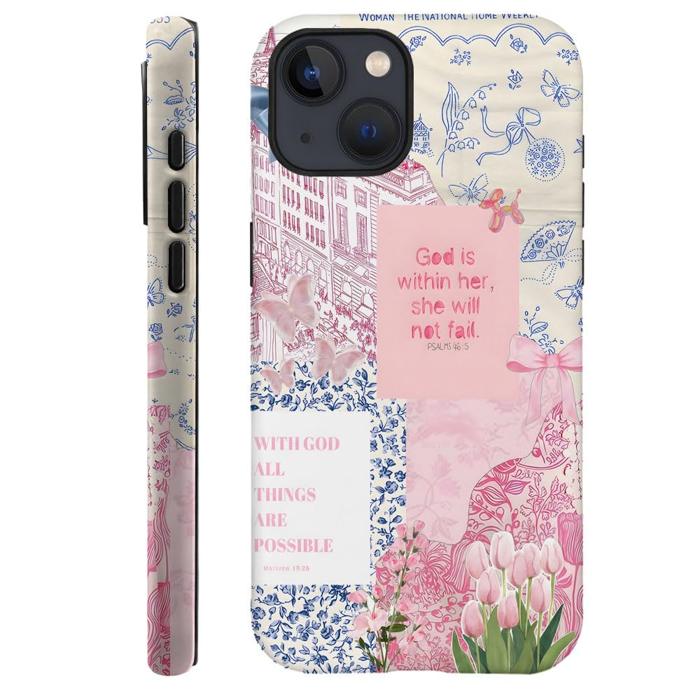 Compatible with iPhone 15 Pro,Durable & Shockproof Phone Case Cover Design - Christmas Retro Doodle