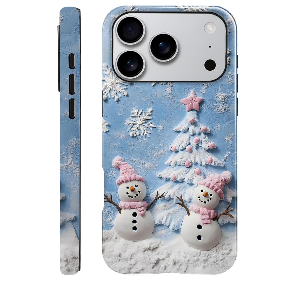 DAIZAG Case Compatible with iPhone 17,Glossy Durable Shock Protection Cover for Girl Women,Christmas Tree Snowflake Pattern