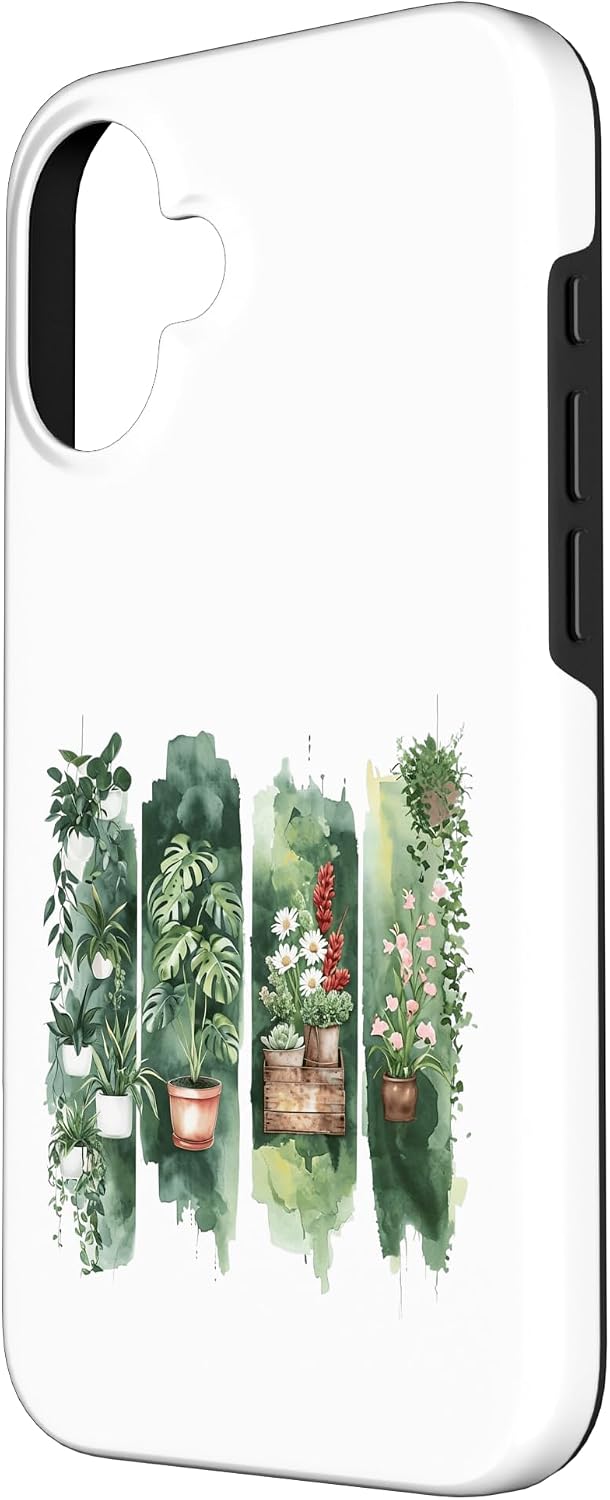 Watercolor Potted Houseplants Botanical Art Case for iPhone 16