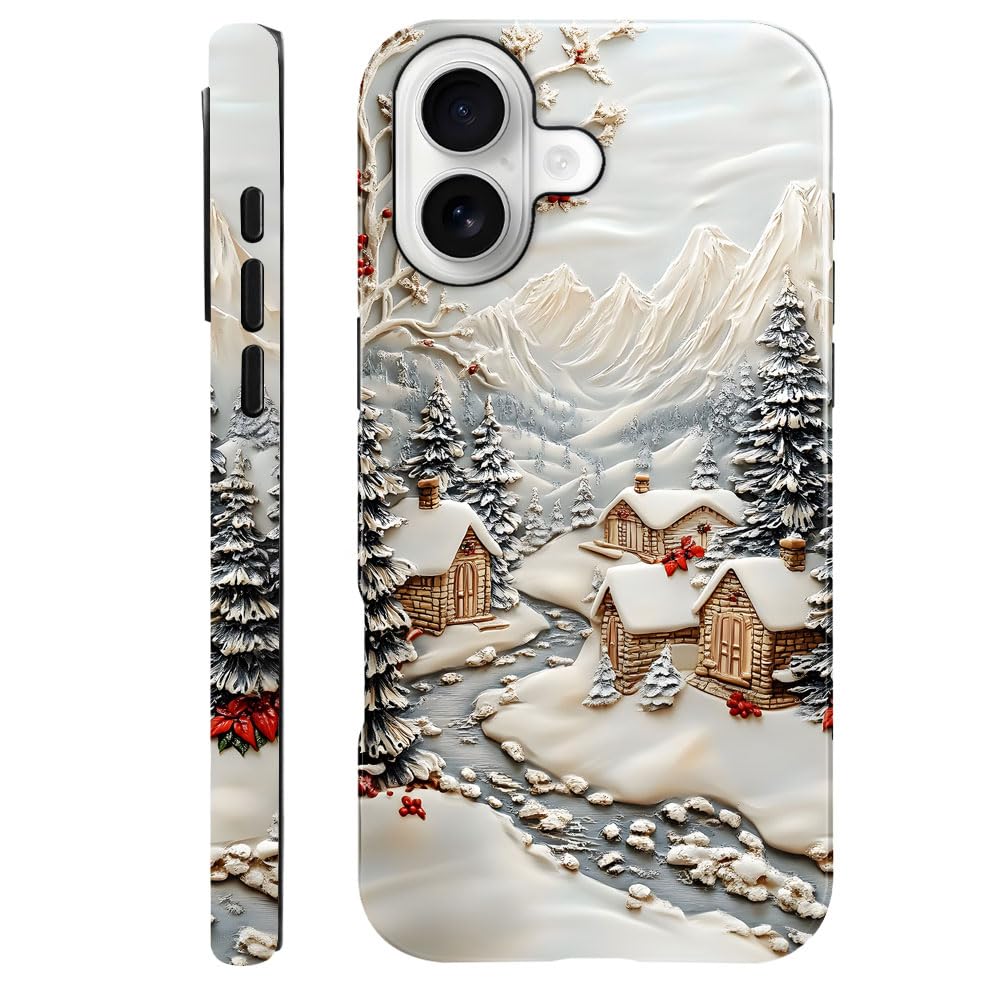 DAIZAG Case Compatible with iPhone 17,Glossy Durable Shock Protection Cover for Girl Women,Christmas Tree Snowflake Pattern