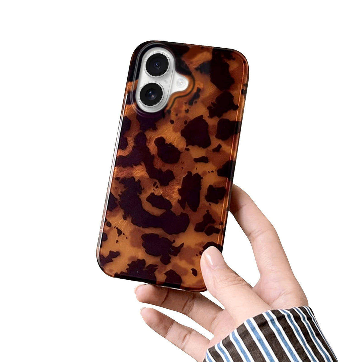 inewateri Compatible for iPhone 16 Pro Max Case with Cute Cheetah Leopard Print Retro Aesthetics Design Soft Slim TPU Shockproof Protective Bumper Glitter Shiny Phone Cover-Blue