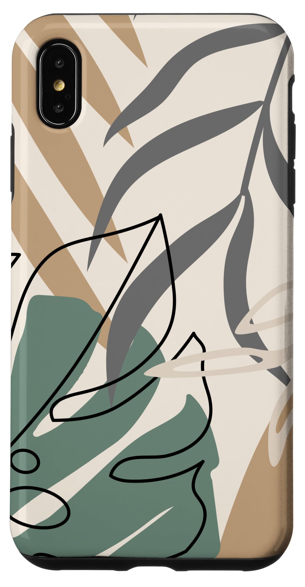 Tropical Botanical Beige Brown Exotic Minimalist Abstract Case for iPhone 15
