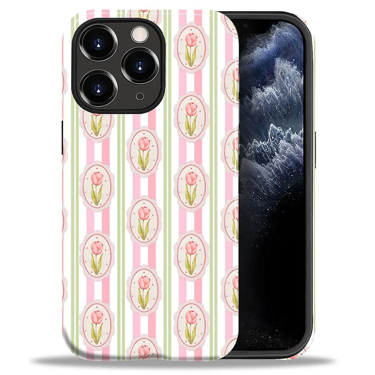 DAIZAG Case for iPhone 13 iPhone 14, Christmas Coffee Snowflake Cane Full-Body Design Hybrid Dual Protection Soft TPU + Hard PC, Shockproof Scratch-Resistant Protective Cover Phone Case for Men Women