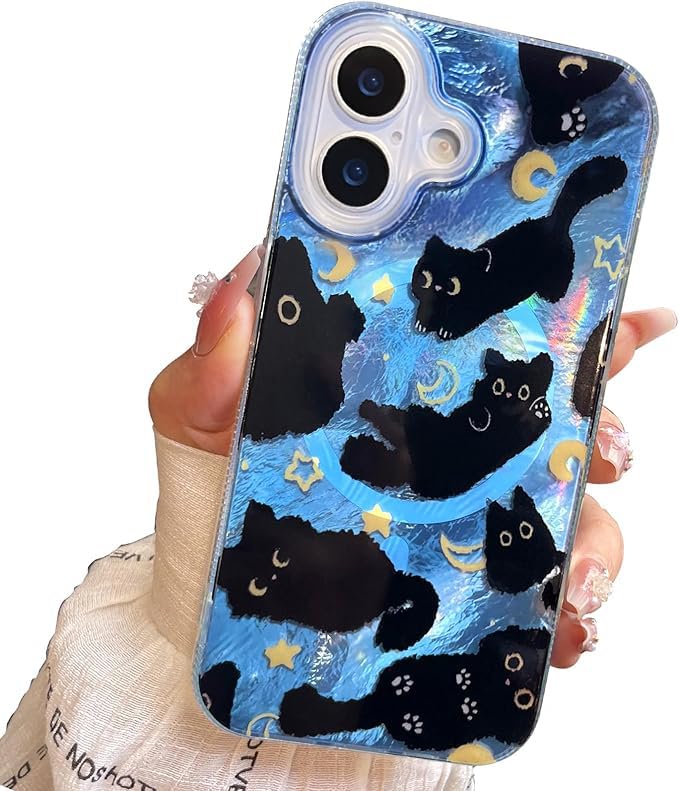 for iPhone 13 Case & iPhone 14 Case Shiny Cute cat Design,Fun Dog Soft Slim TPU Shockproof Protective Bumper Adorable Phone Cases Cover for Women Girls Aesthetic,iPhone 14/13 6.1"