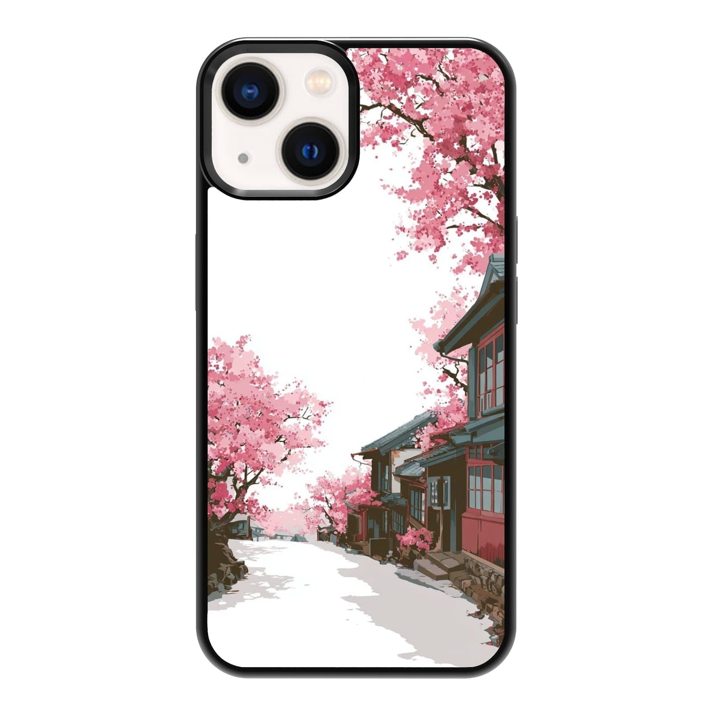 Dark Botanical Wildflower Forest Green Leaf White Blossom Nature Art Phone Case, Shockproof Protective Cover for iPhone 11 12 13 14 15 16 17 Pro Max Plus Mini XR 7 8 SE