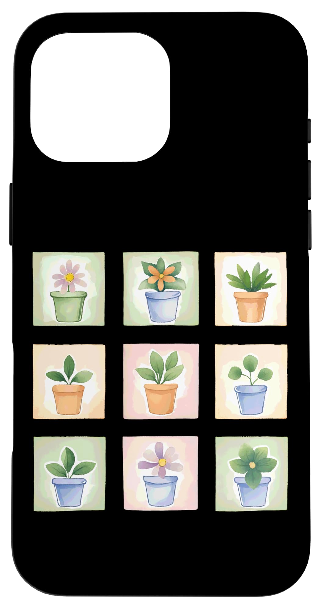 Potted Plant Flower Grid Nature Home Decor Case for iPhone 16
