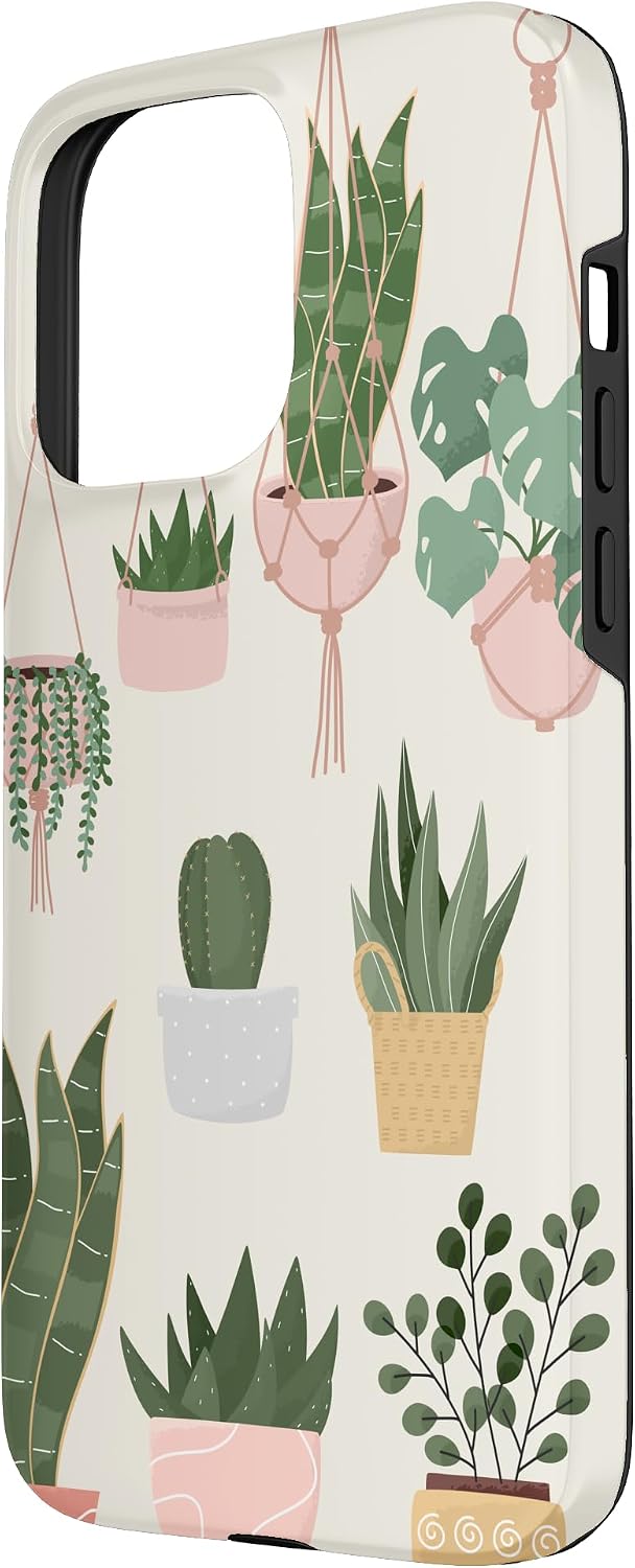 Boho Indoor and Outdoor Plant Illustrations Nature Art Phone Case for iPhone 15 Pro Max