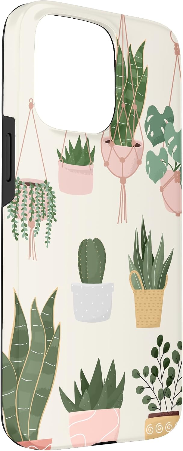 Boho Indoor and Outdoor Plant Illustrations Nature Art Phone Case for iPhone 15 Pro Max