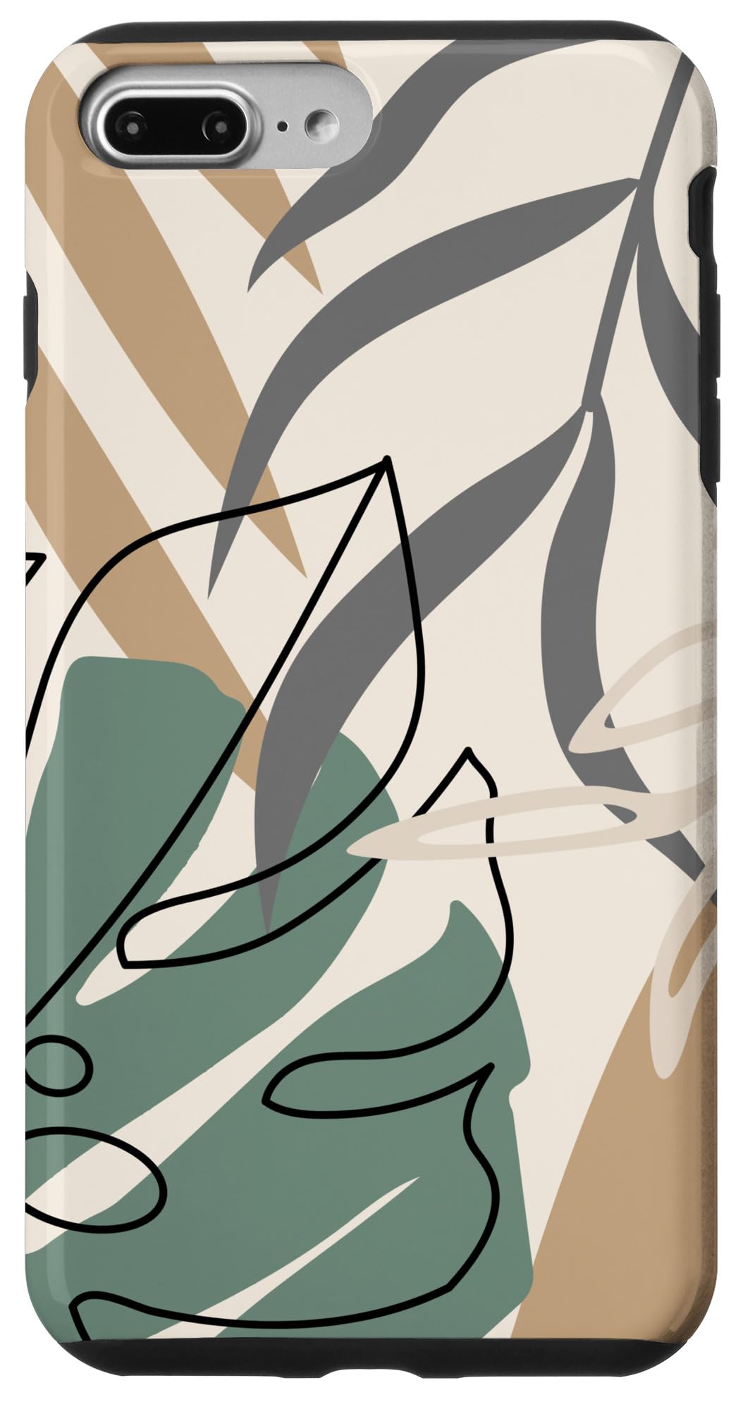 Tropical Botanical Beige Brown Exotic Minimalist Abstract Case for iPhone 15