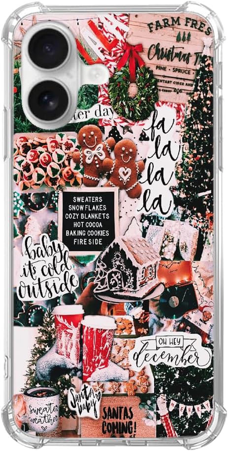 Christmas Aesthetic Phone Case Compatible with iPhone 17, Winter Holiday Festive Phone Cover for iPhone 17