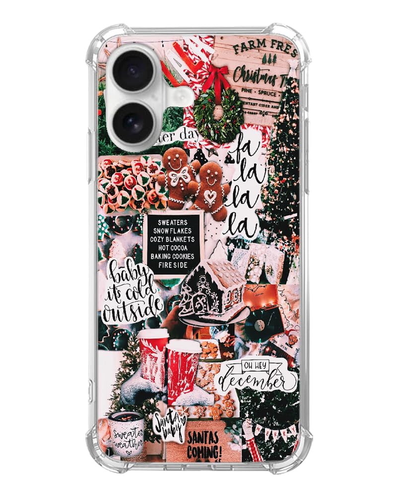 Christmas Aesthetic Phone Case Compatible with iPhone 17, Winter Holiday Festive Phone Cover for iPhone 17