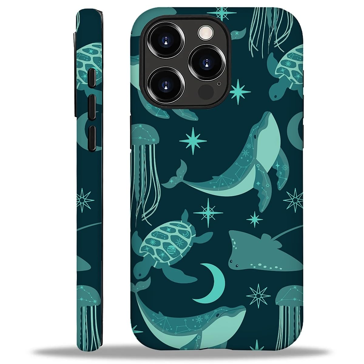 Case for iPhone 16 Pro Max,Aesthetic Frog Pond Splice Exquisitely Pattern Double Protective Phone Cover Cases Soft Silicone for iPhone 16 Pro Max