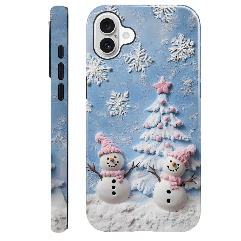 DAIZAG Case Compatible with iPhone 17,Glossy Durable Shock Protection Cover for Girl Women,Christmas Tree Snowflake Pattern